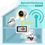 Ellie Baby Monitor, 5" IPS Screen, 1080P HD No WiFi Camera, 6000mA Battery Life, 1000ft Long Distance, Smart Monitoring: Cry Detection, Virtual Fench, Sleep Analysis, 24hrs Playback, Anti-Noise