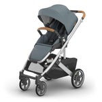 UPPAbaby Cruz V3 Stroller - from Birth + Car Seat Compatible - Full-Size, Reversible Seat - Infant Insert, Bug and Rain Shields Included - Declan (Oat Mélange/Silver Frame/Chestnut Leather)