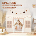 Kids Play Tent Indoor: with Mat, Tassel Garland, Star Lights - Toddler Girl Tent Indoor Playhouse for Toddlers Kids Toys for Boy Girl Birthday Gift