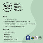 The Honest Company Clean Conscious Unscented Wipes | Over 99% Water, Compostable, Plant-Based, Baby Wipes | Hypoallergenic for Sensitive Skin, EWG Verified | Balance Blues, 60 Count