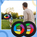 Gemscream Giant Flying Disc Soft Foldable Flying Ring Throwing Safe Lightweight Fabric Disc with Storage Bag for Summer Kids Adults Family Outdoor Fun School Activities (Rainbow Style,36 Inch)
