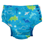 green sprouts Boys' Snap Reusable Absorbent Swimsuit Diaper, Aqua Dinosaurs, 24 M