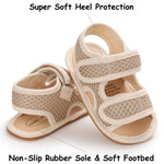 Timatego Baby Boys Girls Sandals Non Slip Soft Sole Outdoor Athletic Shoes Infant Toddler First Walker Crib Summer Shoes 3-18 Months, 04 Khaki, Baby Sandals 3-6 Months Infant
