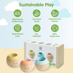 PlanToys® Pastel Wooden Tumbling Montessori Toy | Developmental Baby Toy for Fine Motor Skills & Sensory Play | Safe & Eco-Friendly for Babies 6 Months+