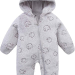 Fairy Baby Newborn Baby Bear Onesie Thin Fleece Footie Romper Snowsuit Hooded Jumpsuit Bodysuit Winter Outwear Boy Girl 0-12M