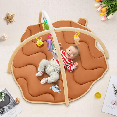 50x43 in Large Baby Play Mat, Thickened Baby Play Gym & Activity Mat – Enhance Motor Skills with Many Detachable Toys! Infant Gift for Sensory Development & Tummy Time Fun! Pinecone Shaped