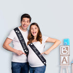 Baby Mama & Baby Daddy Sash Set - Funny Baby Shower Sashes for Mom & Dad To Be Baby Shower Party Decorations Gifts Supplies Baby Gender Reveal Ideas Favors Mommy to Be Sash for Baby Shower Boy Girl