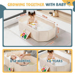 Orzbow Collapsible Baby Bathtub, Toddler Bathtub with Non-Slip Base, Portable Bath Tub for Kids Infant 12 Months+ Travel, Easy to Clean, Stable & Durable, Space-Saving, White