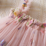 NNJXD Baby Girl Tulle Dress Casual Flower Embroidery Toddler Dresses