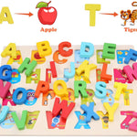 Wooden Puzzles for Toddlers, LENNYSTONE Wood Alphabet Number Shape Puzzles Kids Preschool Learning Toys for Boys Girls Ages 2 3 4 5 Year olds