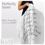 Ocean Drop Designs Muslin Swaddle Blankets - Baby Gifts for Boys & Girls - Gender Neutral Christian Newborn Gifts