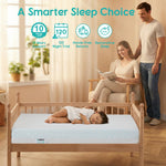 Grbsy 4 in 1 Crib Mattress, 6" Dual Sided Memory Foam Toddler Bed Mattress, Cotton Heat & Tencel Cooling Cover, Firm Breathable Baby Mattress for Infant & Toddler, Waterproof Linning & Washable