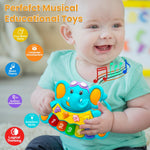 Baby Music Toys 12-18 Months, Animal Baby Piano Musical Light Infant Toys Toddlers Early Education Birthday Gift for 1 2 Year Old Girls Boys (Elephant)