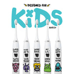 Made by Dentists Kids Electric Toothbrush - Rechargeable Vibrating Toothbrush with Timer, Includes 6 Replacement Heads, Gently Cleans Teeth, Kid & Toddlers Age 2+, Shark