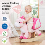 labebe - Baby Rocking Horse, Ride Unicorn, Kid Ride On Toy for 6 Month-3 Year Old, Infant (Boy Girl) Plush Animal Rocker, Toddler/Child Stuffed Ride Toy (Pink)