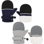 ENBAOHUI Baby GlovesToddler Snow Glove Waterproof Mittens Fleece Lined Winter Warm Glove Kids Snow Infant Ski Mitten for Baby Boys Girls Grey/Navy Blue 6-24Months