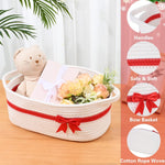Degeyoyo Baskets for Gifts Empty, Gift Basket, Bow Basket for Gifts, 12" x 8" x 5" Small Baskets with Gift Bag and Ribbon for Organizing, Christmas, Birthday, Baby Shower