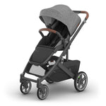 UPPAbaby Cruz V3 Stroller - from Birth + Car Seat Compatible - Full-Size, Reversible Seat - Infant Insert, Bug and Rain Shields Included - Declan (Oat Mélange/Silver Frame/Chestnut Leather)