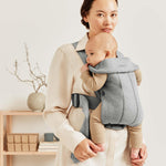 BabyBjörn Baby Carrier Mini, Light Gray, 3D Jersey | Infant Carrier (7-25 lbs), Ergonomic, Easy-to-Use