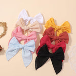 8 Pcs doboi Baby Girls Hair Clips Big Fable Hair Bows Cotton Linen Bows for Girls Hair Accessories for Baby Toddlers Kids-5.5 Inch