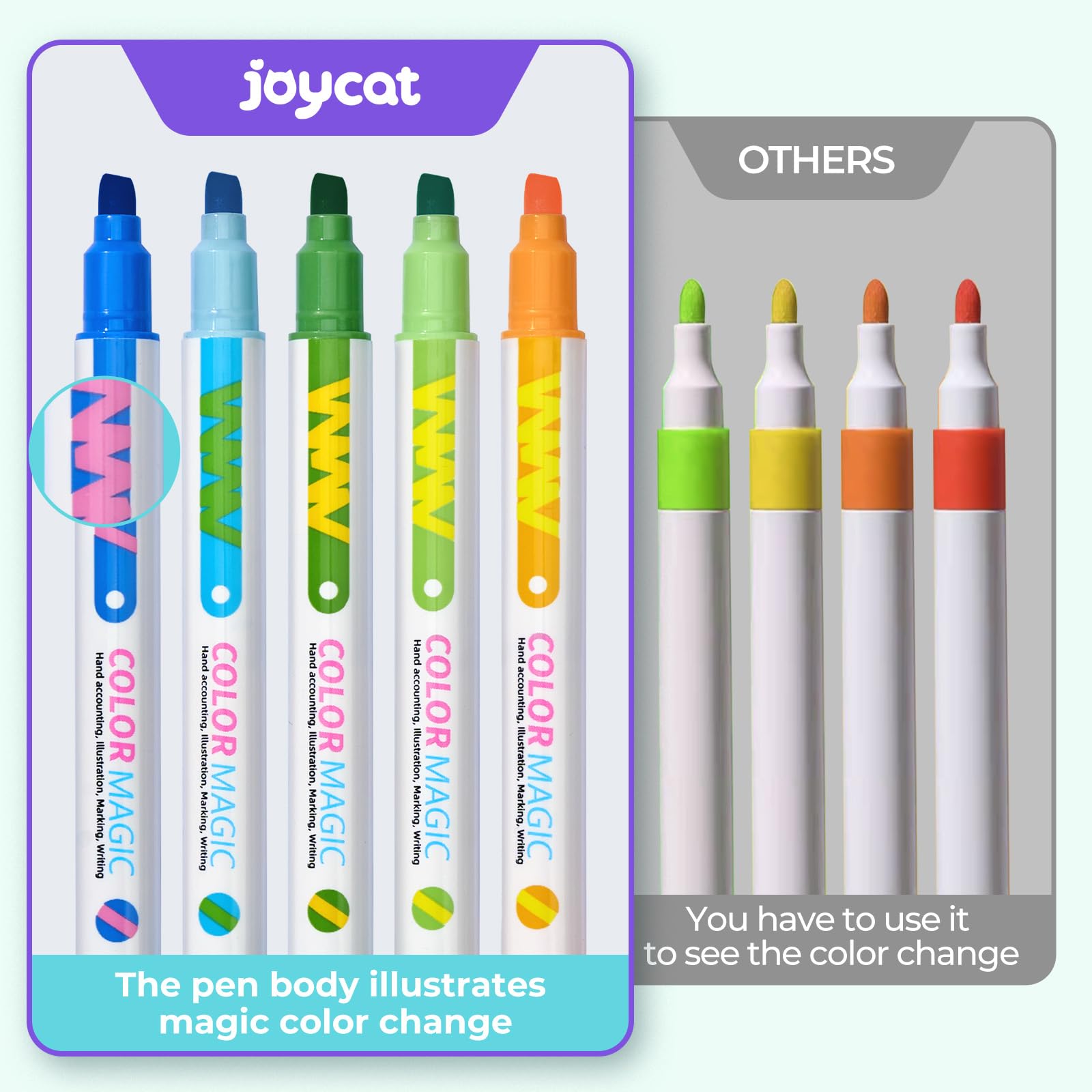 JoyCat 10 Color Changing Highlighter Pens,Dual Tip Magic - Markers ...