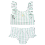 Gerber Toddler Girls' 2-Piece Swimsuit, Stripe, 5T