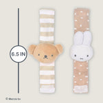 Kids Preferred Miffy Baby Wrist Rattle Set - Rattle Plush Heads, Easy On and Off Strap, Hook & Loop Closure, Embroidered Details, Ages 0 to 12 Months