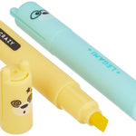 Legami Teddy’s Style Set of 6 Mini Highlighters, 1 x 7.5 cm, Yellow, Peach, Pink, Lilac, Light Blue, Light Green, for Precision Highlighting and Underlining