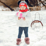MK MATT KEELY Toddler Snow Boots for Infant Boys Girls Winter Warm Lining Boots Baby Soft Sole Anti-Slip Walking Shoes Cold Weather Outdoor Faux Fur Booties