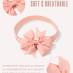 jollybows 40pcs Baby Girls Grosgrain Ribbon Hair Bows Headbands 3" Hair Band Hair Accessories for Infants Newborn Toddler