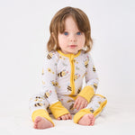 pureborn Baby Girls Sleeper Viscose from Bamboo Pajamas 2-Way Zipper Snug Fit Sleepwear Buzzy Bee 0-3 Months