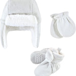 Hudson Baby Girls' Trapper Hat, Mitten and Bootie Set