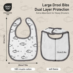 GLLQUEN BABY Muslin Drool Bibs for Boys Girls 8 Pack, Adjustable Baby Bibs for Drooling and Teething, Soft Cotton Baby Bandana Bibs for Newborn Feeding Essentials(Fish)