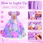 Meland Princess Dresses for Girls - Light Up Princess Costume for Little Girls, Halloween Costumes for Girls Toddler Age 3-8