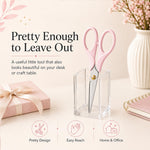 Aesthetic Pink Acrylic Scissors, 6.3" Craft Shears with Sharp Stainless Steel Blades for Home Office & School, Cute Stationery Tools for Bullet Journaling, Scrapbooking & Gift Wrapping