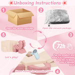 Annualring 10-Piece Mini Kids Play Couch, Modular Flower Foam Sofa for Toddlers, Convertible Soft Play Sofa with Washable Cover, Indoor Climbing Furniture for Nursery & Playroom, Pink & Beige