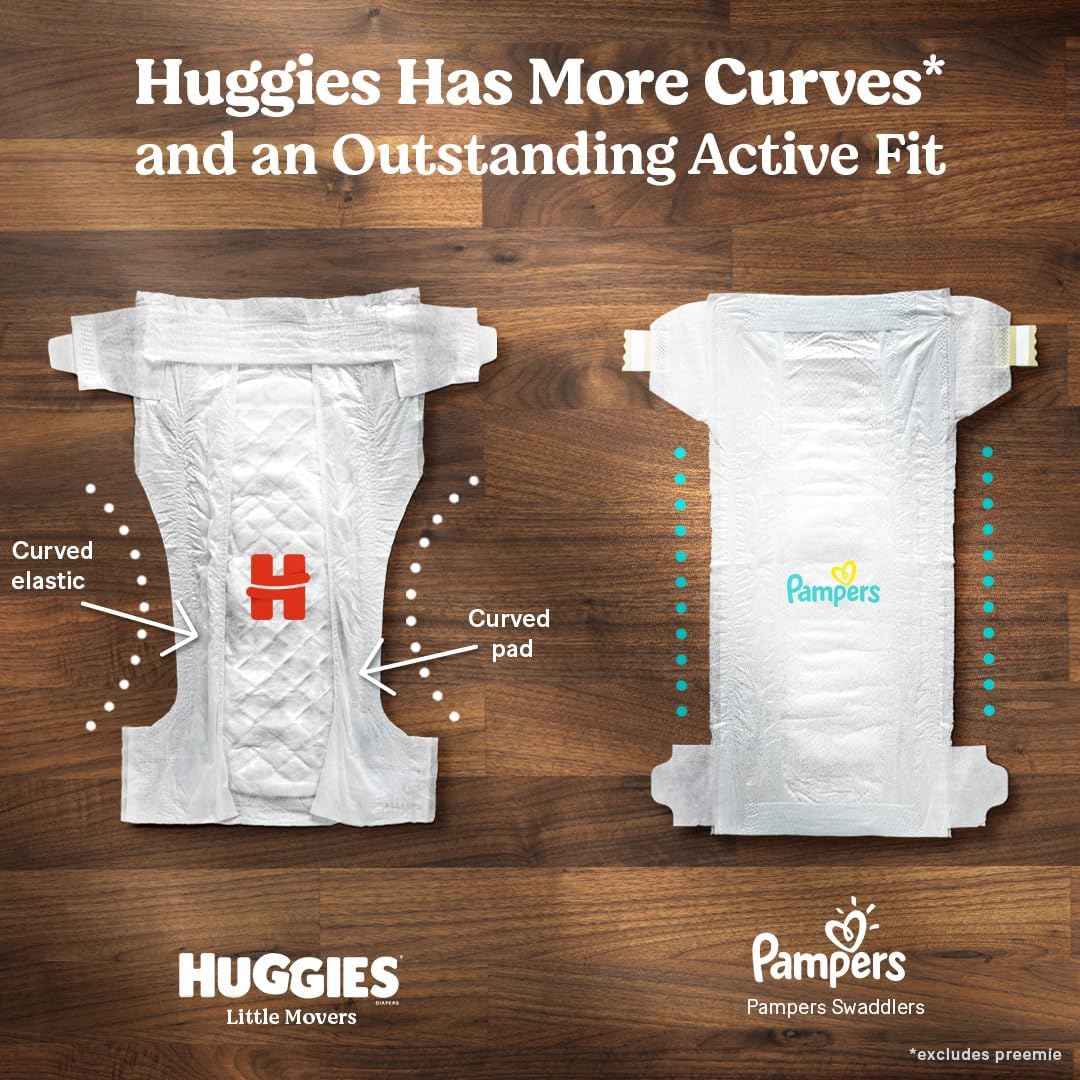 Huggies Size 6 Diapers, Little Movers Baby Diapers, Size 6 (35+ lbs), 108 Count (2 Packs of 54), Packaging May Vary