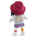 HABA 12" Soft Doll Yuki with Black Hair, Embroidered Face, Stylish Bucket Hat and Clothes - Washable Toddler Baby Doll for 18 Months+