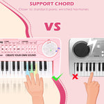 M SANMERSEN Kids Keyboard Piano 37 Keys Early Learning Instrument with Microphone Toy for 3 4 5 6 Girls Boys Birthday Valentines