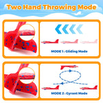 SpringFlower 4 Pack Airplane Flying Toys, 4 Throwing Foam Plane Toy for 3 4 5 6 7 8 Years Old Boys Kids, 2 Flight Modes LED Foam Glider Plane, Outdoor Flying Toy Birthday Gifts for for Boys & Girls