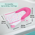 Bright Starts Disney Baby Minnie Mouse Foldaway 2-Position Baby Bath Seat, Adjustable Support for Sink or Bathtub, Ages 0-6 Months up to 20 Pounds, Machine-Washable Sling