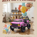 24V Ride on Toys for Big Kids, Licensed Ford Bronco Raptor 2 Seater Ride on Cars with Remote Control, Ride on Truck w/ 4-Wheeler Suspension, 3 Speeds, Led Lights, Bluetooth (24V, Pink)