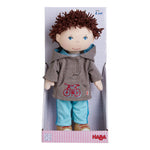 HABA Lian 12" Soft Doll - Baby Boy Doll with Brown Hair and Blue Eyes, Perfect Plush Toy for 18 Months & Up with Embroidered Face (Machine Washable)