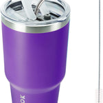 BJPKPK 30oz Stainless Steel Tumbler Color Block Insulated Tumblers Cup with Lid and Straw, Double Walled Travel Coffee Mug,Mint