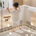 Bed Rail for Toddlers, Thickened & Reinforced Toddler Bed Rails with Double Child Lock, Upgraded Kids Baby Bed Rail Guard/Bed Side Rails for Queen, King Size,White/Grey, 1Side, 78.7" Lx28 H