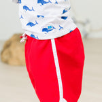RUGGEDBUTTS Boys UPF50+ Sun Protection Dolphin Hem Swim Trunks - Stars & Stripes, 2T