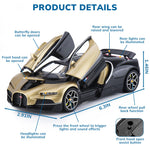 FRJV Car Toys for Boys 1 32 Diecast Cars Collectibles Car Model Kit,Metal Toy Car for Boys and Girls,Pull Back Cars with Lights and Sounds,Cars for Kids Ages 3-5（Gold）