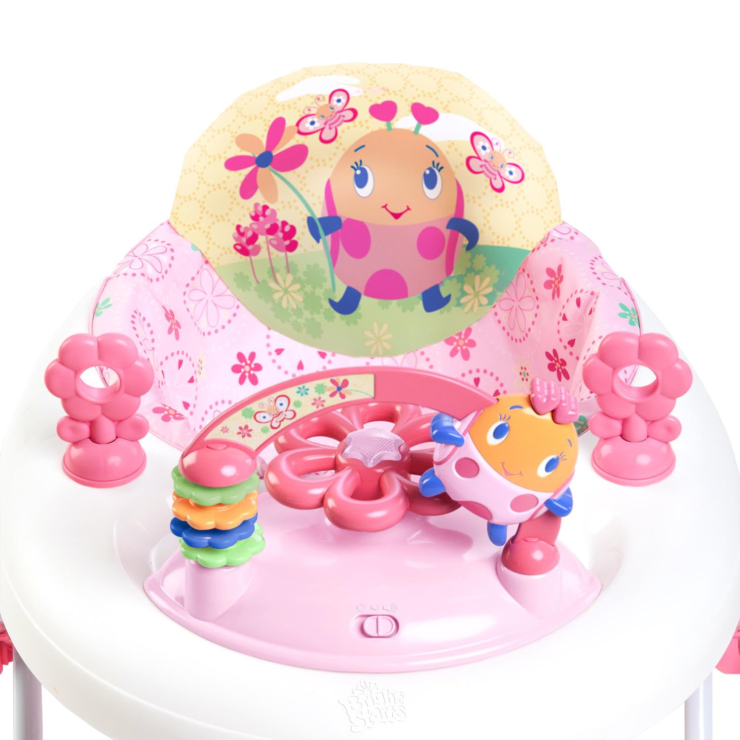 Bright Starts JuneBerry Walk-A-Bout Baby Walker and Entertainer, with Easy Fold Frame for Storage, Ages 6 Months +