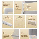 Baby Bed Rail Guard, 59in Thickened Toddler Bed Rail for Toddlers, Extral Tall Swing Down Kids Child Safety Side Railing Guards/Rails for Twin, Full, Queen, King Bunk Size Bed, White/Grey, 27”H