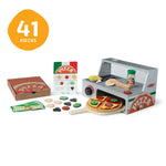 Melissa & Doug Top & Bake Wooden Pizza Counter Play Set with Play Food (41 Pcs) Preschool Toy Pizza, Wooden Food Set, Pretend Sets For Kids Ages 3+ - FSC-Certified - FSC Certified